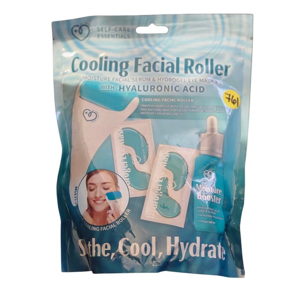 Cooling Facial Roller Moisture Serum & Hydrogel Eye Masks Set - Picture 1 of 2